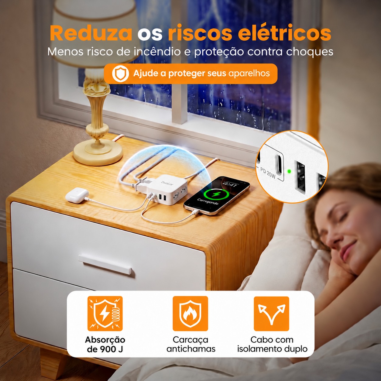 Extensão instalada em ambiente doméstico